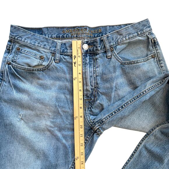 American Eagle Jeans Mens 33x30 Classic Bootcut Distressed 100% Cotton *FLAW* - Picture 6 of 9